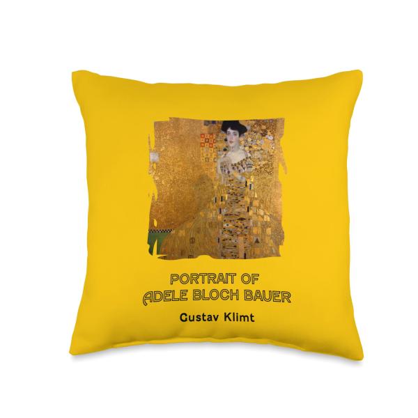 Portrait of Adele Bloch-Bauer by Gustav Klimt Throw Pillow