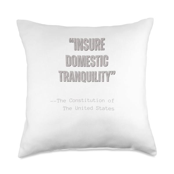 INSURE Domestic Tranquility - USA Constitution Throw Pillow