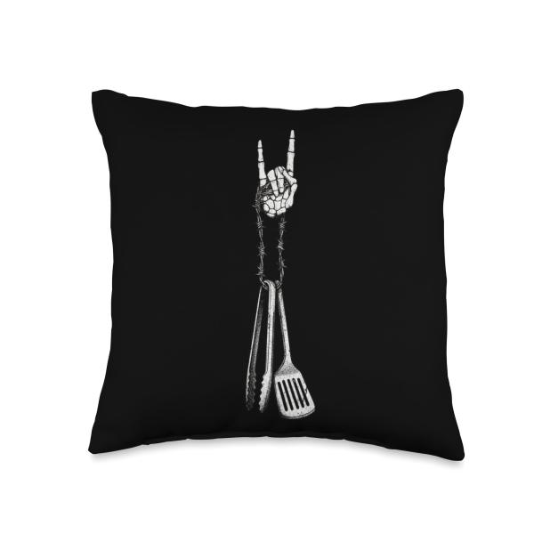 Grill Master Grilling BBQ Cool Retro Vintage 90s Alt Metal Throw Pillow