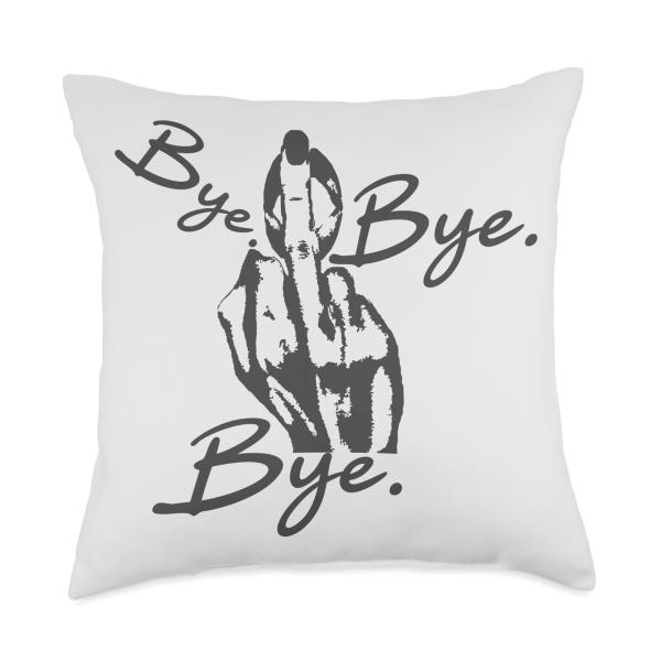 Funny Cute Happy Lips Sayng Bye - TAKE Care Throw Pillow