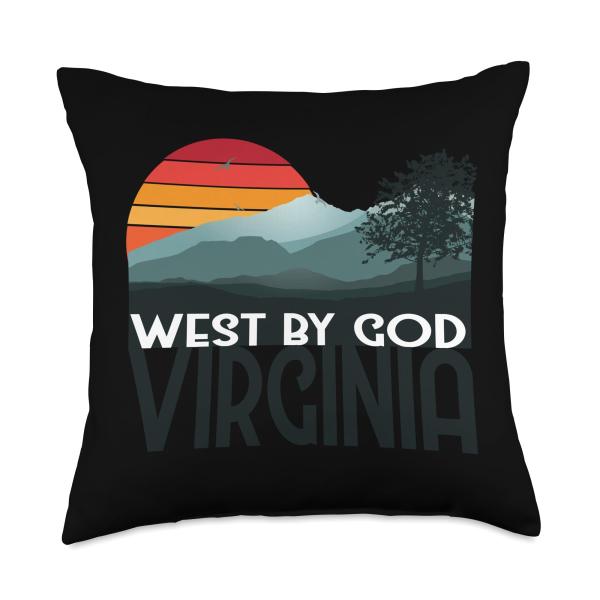 West By God Virginia Men Women WV The Mountain State Throw Pillow