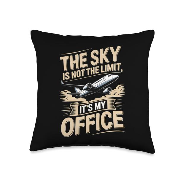 The Sky is Not The Limit Its My Office Pilot Throw Pillow