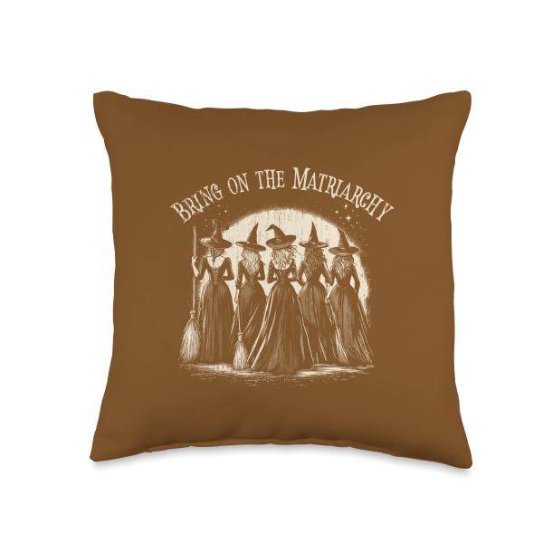 Funny Bring ON THE MATRIARCHY Halloween Basic Witches Vote Throw Pillow