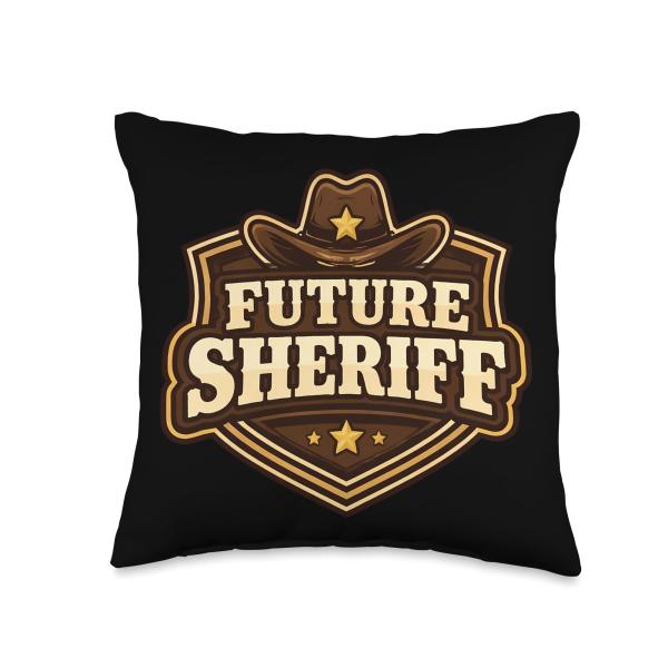Future Sheriff Boys Kids Child Law Enforcement Deputy Throw Pillow