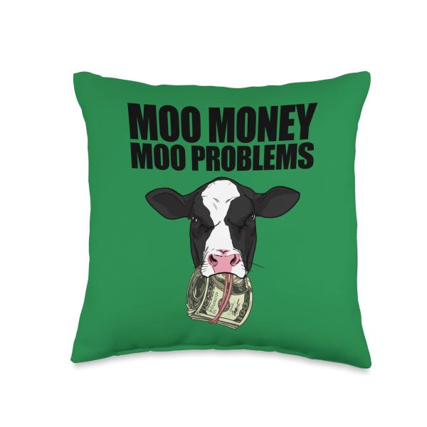 MOO Money MOO Problems Throw Pillow