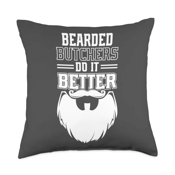Bearded Butchers Do It Better Throw Pillow