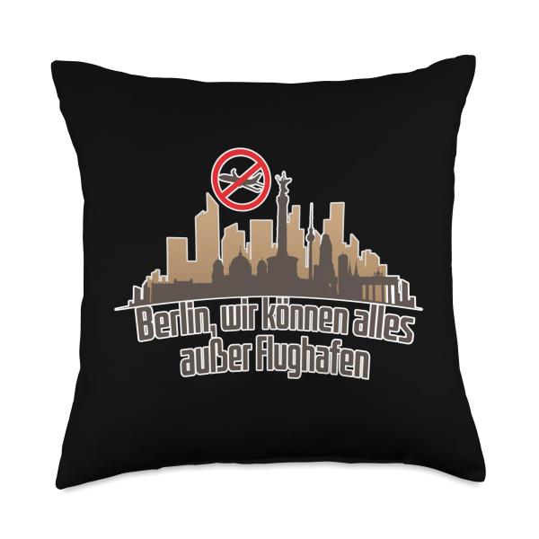 Berlin Without Airport Skyline Throw Pillow
