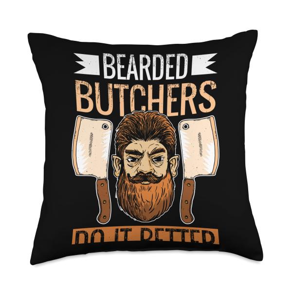 Bearded Butchers Do It Better Throw Pillow