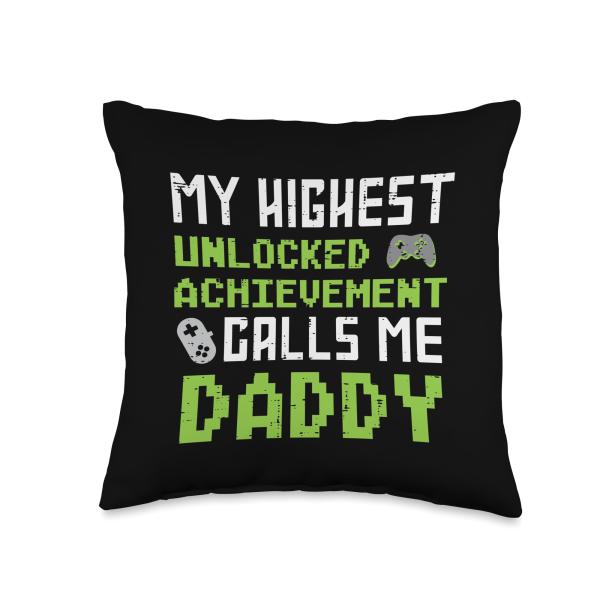 Highest Unlocked Achievement Calls Me Dad Fathers Day Gamer Throw Pillow