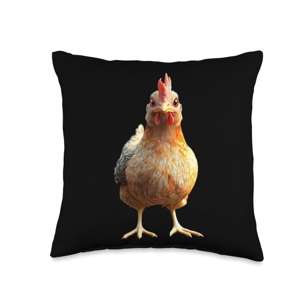 Chicken Hen Female Chick Farm Cluck Farmer Cute Chickens Throw Pillow