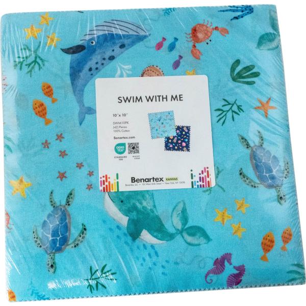 Kanvas Studio Swim with Me 10X10 パック 42 25.4 cm 正方形 レイヤー ケーキ ベナルテックス