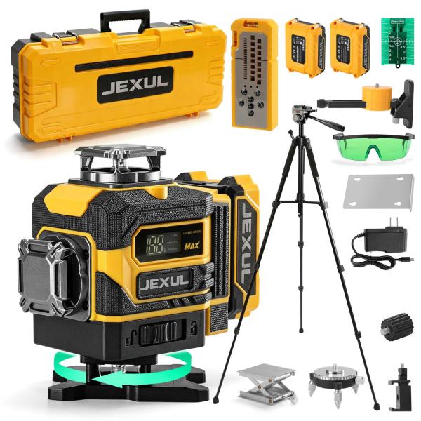 JEXUL Auto-Tracking 4D 16 Line Laser Level Motorized 360°