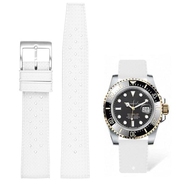 Tropical Style FKM Rubber Watch Bands 18mm 19mm 20mm 21mm 22mm Quick Release Fluororubber Waterproof Soft Breathable Durable FKM Rubber Watch Strap Un