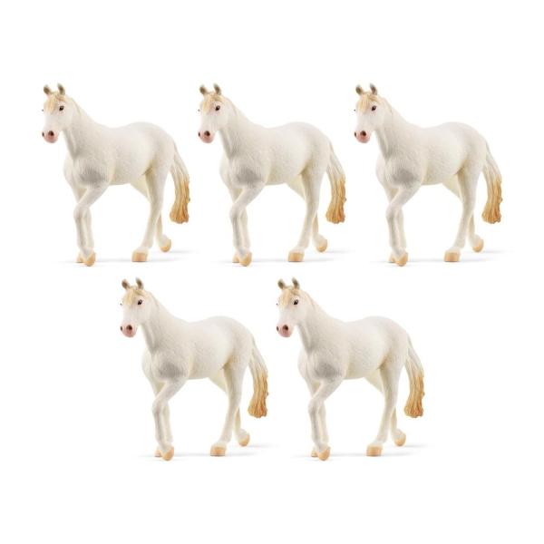 [5 Pack] Camarillo Mare Horse Figurine White 1 pc with Candy - Rare White Horse Figurine - Camarillo Mare Toy, Collectible Horse Gift