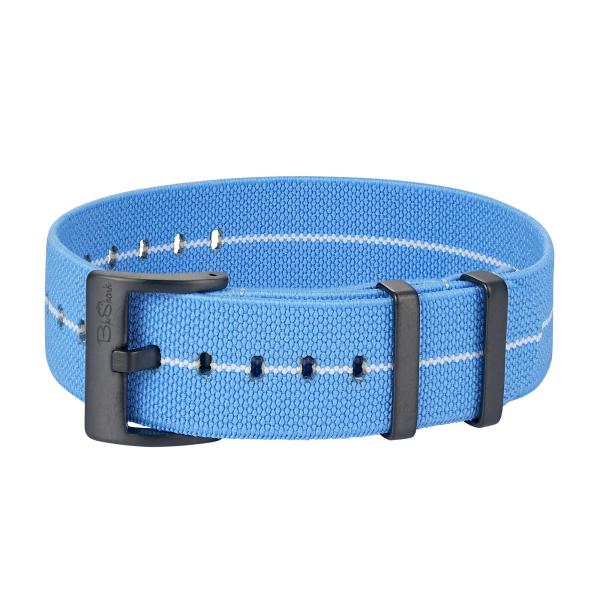 BluShark - Pajama Stretch Nylon Watch Strap - Durable, Waterproof Replacement Watch Band for Men ＆ Women | Ballistic, Military | Powder Blue, 22mm, P