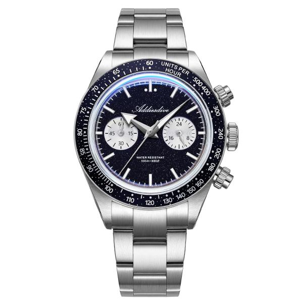 ADDIESDIVE Chronograph Watches for Men BGW9 Lume Analog Blue Sandstone Dial