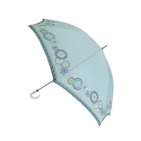 SHIBATA シバタ 晴雨兼用傘 レディース 日傘 雨傘 中棒スライドショート傘綿麻 幾何サークル ブルー  :a-B00T7W4NQE-20220610:ベストネットストア 通販 