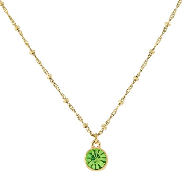 【並行輸入品】1928 Jewelry "Best of Times" 14Kゴールドディップペンダントネックレス 16インチ, One Siz