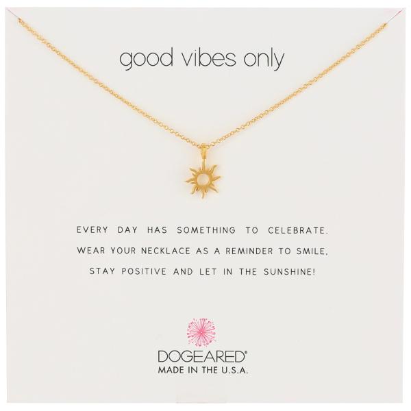 【並行輸入品】Dogeared Good Vibes Only Sun 太陽のペンダントネックレス 16インチ Dogeared Reminde
