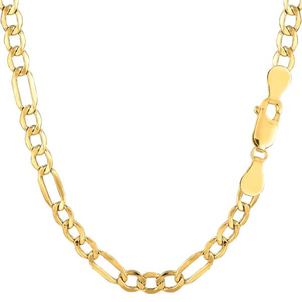 【並行輸入品】14Kイエローゴールドフィルド ソリッドフィガロチェーンネックレス 幅4.0mm, Jewelry Affairs 14k Yel
