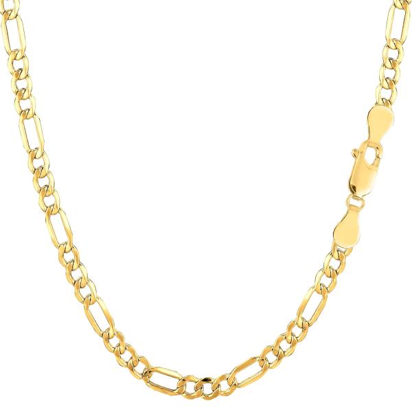 【並行輸入品】14K イエローゴールド フィガロチェーンネックレス 幅3.2mm, Jewelry Affairs 14k Yellow Rea