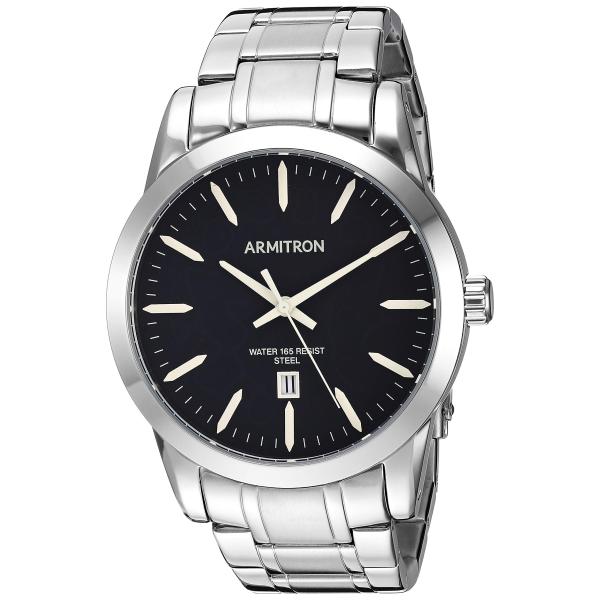 【並行輸入品】Armitron メンズ 20/5294BKSV 日付機能 シルバートーン ブレスレットウォッチ Armitron Men's 2