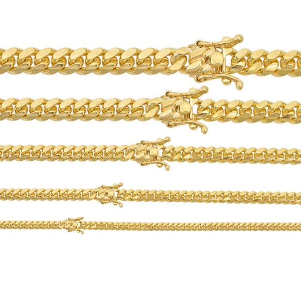 【並行輸入品】HarlemBling Miami Cuban Link Chain Or Bracelet 14k Gold Plated