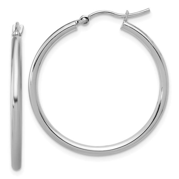 【並行輸入品】Diamond2Deal 10K White Gold Hinged Hoop Earrings Fine Jewelry fo