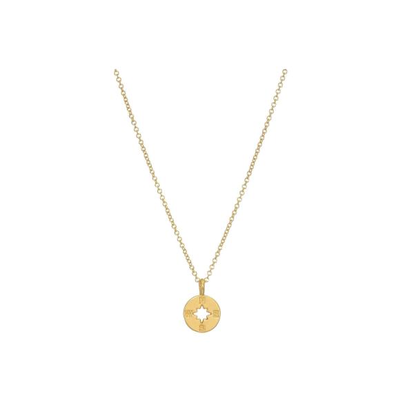 【並行輸入品】Dogeared Going Places Compass Reminder Necklace Gold Dipped One