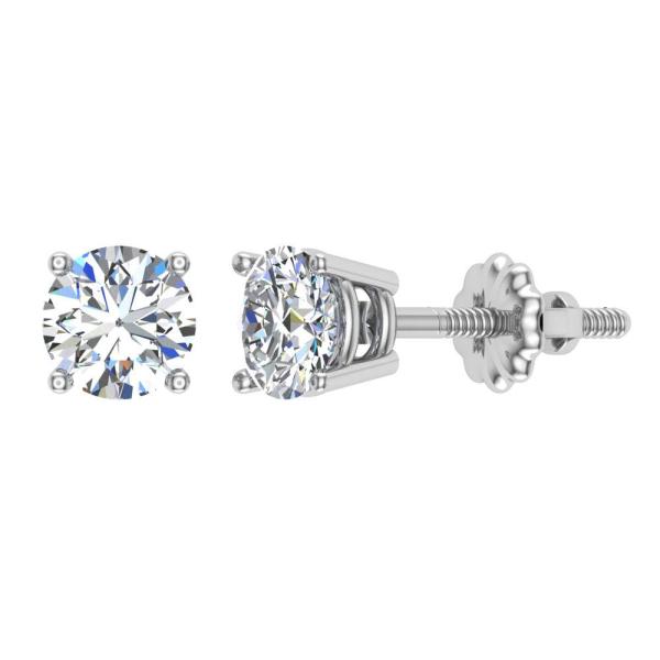【並行輸入品】Diamond Earrings for women men girls Round Cut 18K White Gold st