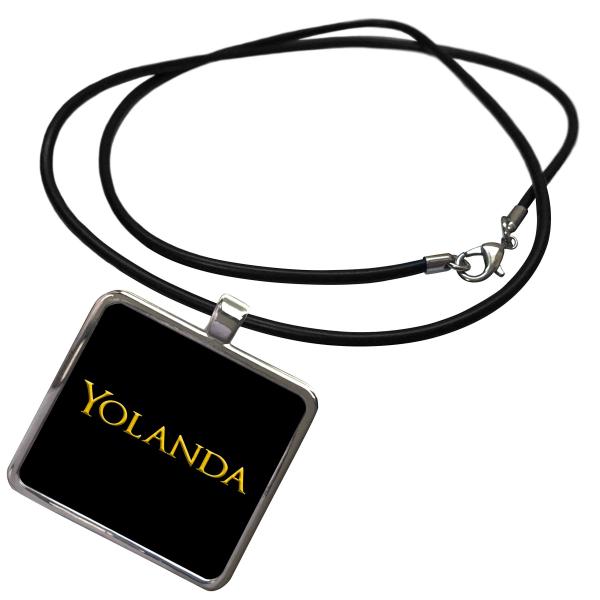 【並行輸入品】3dRose Yolanda famous woman name in the USA. Yellow on black...
