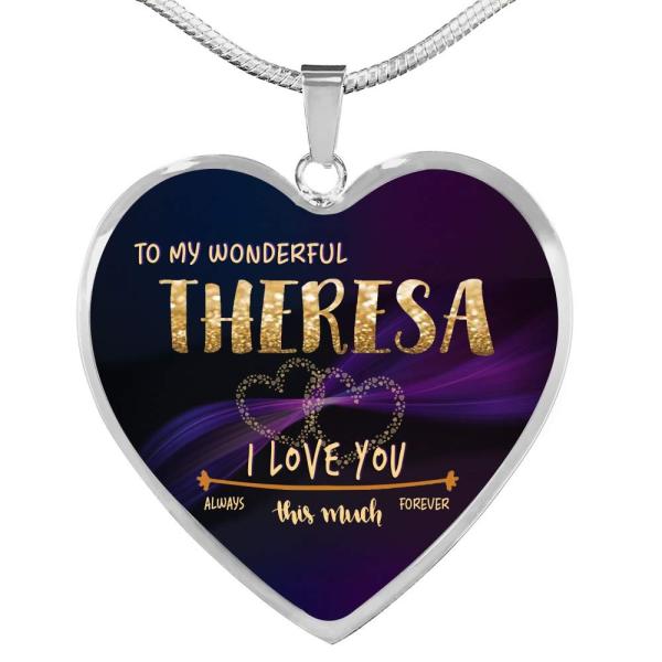 【並行輸入品】Valentine Necklaces with First Name to My Wonderful Theresa I