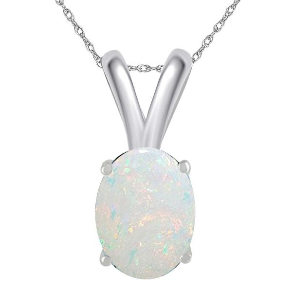 【並行輸入品】Mauli Jewels Engagement Necklace Women 0.75 Carat Oval Opal Pend