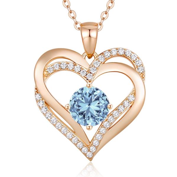【並行輸入品】LOUISA SECRET 誕生石ネックレス レディース 925スターリングシルバー ペンダントネックレス 19インチ 永遠の愛