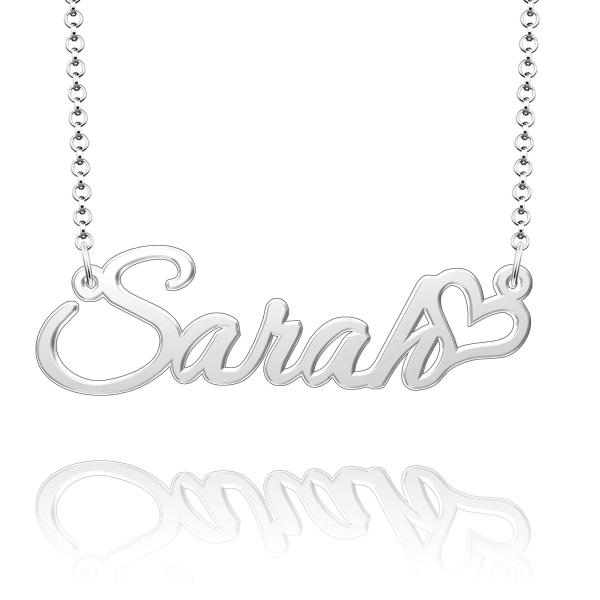 【並行輸入品】CoolJewelry パーソナライズ ネームネックレス ラブハート カスタムネームネックレス 925スターリングシルバー ネーム