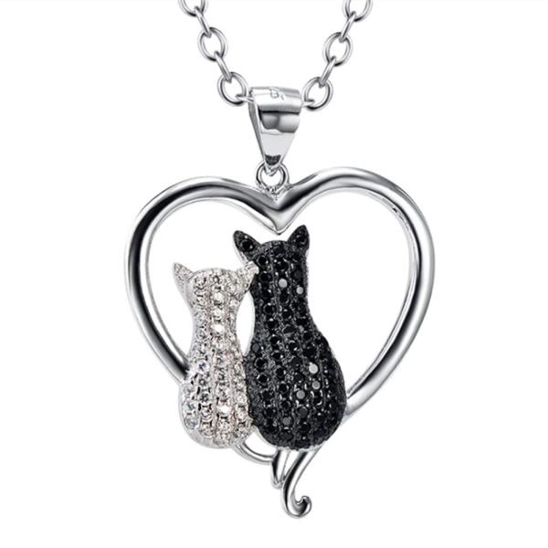 S925 Sterling Silver Black Cubic Zircon Gold Plated Cute Cat Pen 並行輸入品