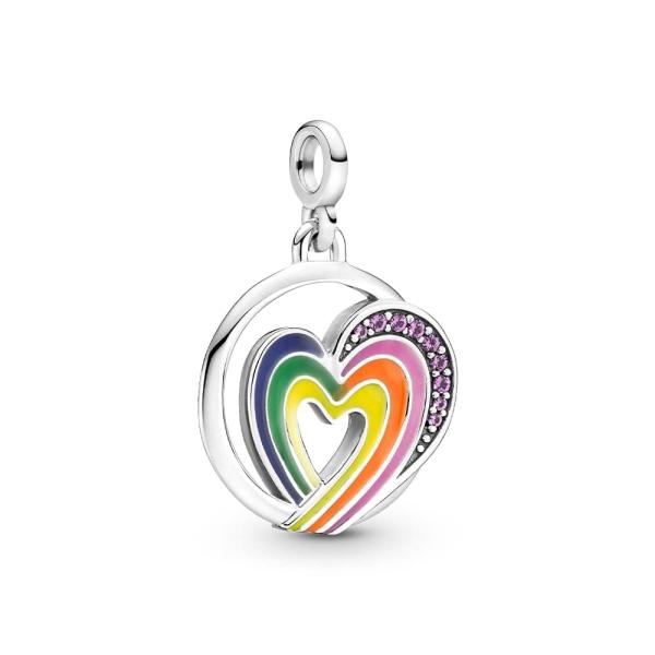 【並行輸入品】Medall〓n Pandora Me 791793C01 Coraz〓n arcoiris Pandora Rainbow He