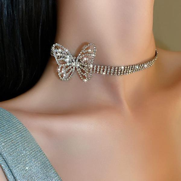 並行輸入品】Xerling Butterfly ネックレス クリスタルチョーカー