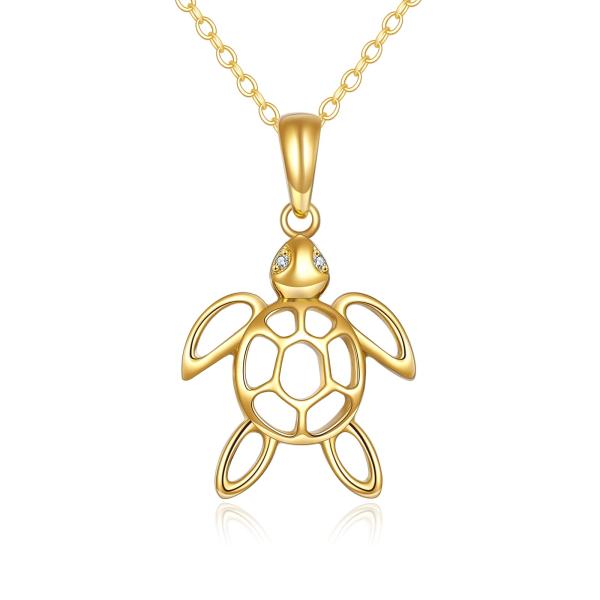 【並行輸入品】KECHO 14K ソリッドゴールド タートルネックレス レディース ウミガメペンダント ジュエリー ギフト 奥様 ガールフレンド