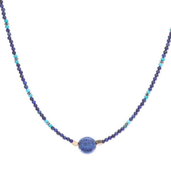【並行輸入品】Novica Star Of Midnight マルチジェムストーンビーズペンダントネックレス, ハウライト NOVICA Han