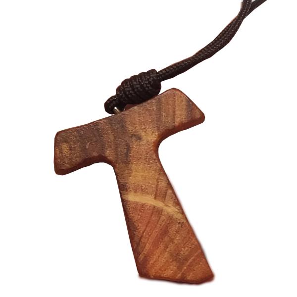 【並行輸入品】Tau Crucifix St. Saint Francis Olive Wood Cross With Necklace Co