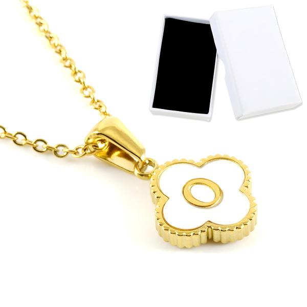 【並行輸入品】Only Beth Dainty Four Leaf Clover Initial Necklace for Women ? T