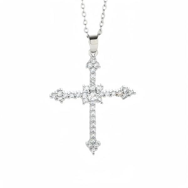 【並行輸入品】ファッションクロスネックレス レディース 優美な信仰 クロスペンダントネックレス ジルコンジュエリーギフト, 銅, ジルコン Ge
