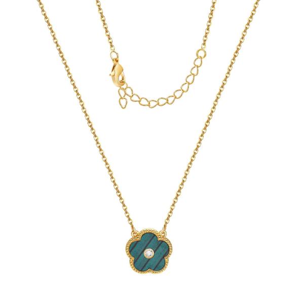 【並行輸入品】Juvux クローバーネックレス 女性用 18Kゴールドネックレス フラワージルコンリンクチェーンネックレス 母の女の子向け 調節