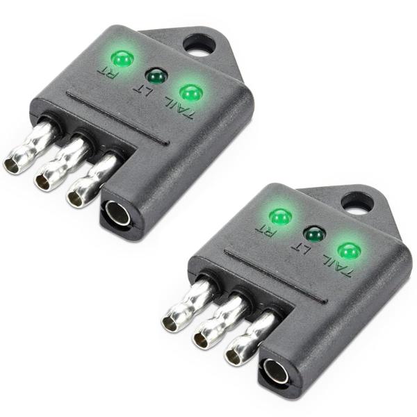 【並行輸入品】4ピンカープラグテスター、LEDインジケーター付き4ウェイフラットトレーラーサーキットテスター、ストレートカーライト配線テスター、