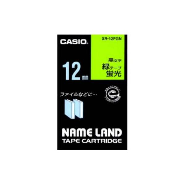 �J�V�I(CASIO) XR-12FGN  �J�V�I�l�[�������h�e�[�v �u���F�^�C�v �u���ΐF�e�[�v������ ��12mm ��5.5m