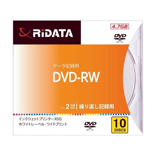 RiDATA DVDRW4.7G.PW10PA JԂL^pDVD-RW Chvg[xfBXN 1`2{ 4.7GB 10XP[X