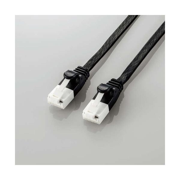 �G���R�� LD-GFAT�^BK50 LAN�P�[�u�� CAT6A �ܐ܂�h�~ �t���b�g 5.0m �u���b�N