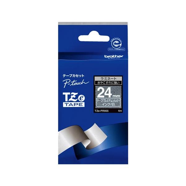 �u���U�[ TZE-PR955 ���x�����C�^�[ �s�[�^�b�`(P-Touch)�p ���~�l�[�g�e�[�v �v���~�A���V���o�[ ������ 24mm