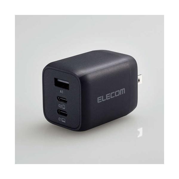 【推奨品】エレコム ACDC-PD4465BK USB Power Delivery 65W キューブAC充電器(C×2+A×1) ブラック ACDCPD4465BK